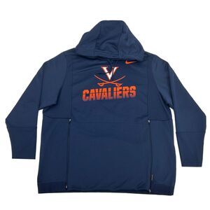 Virginia‎ Cavaliers Sweatshirt Men's XL Blue Nike Dri-Fit Long Sleeve Hoodie